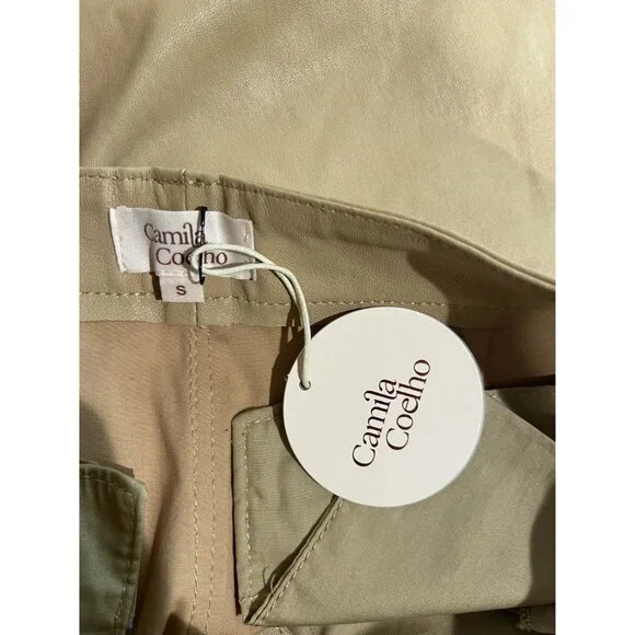 Camila Coelho Yuri Leather pants Tan Ankle Pants small